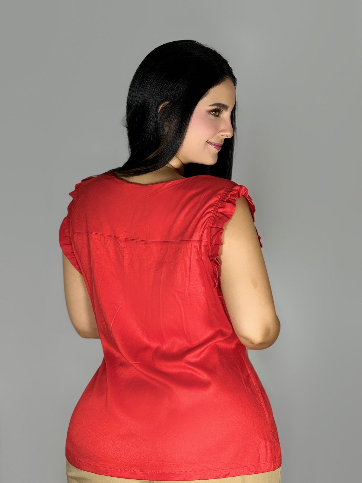 BLUSA CON VOLANTES FRONTALES 959