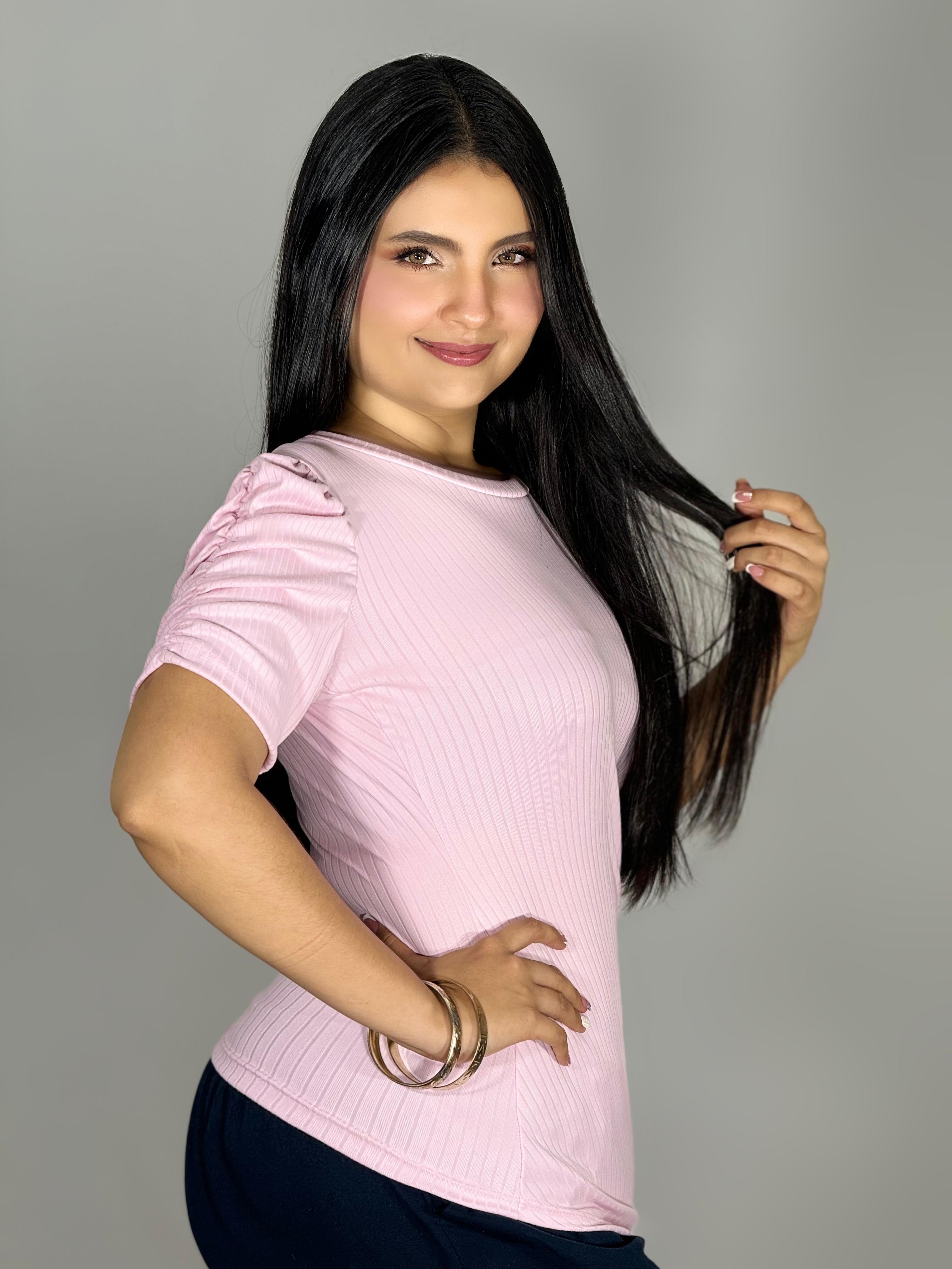 BLUSA RIB RUEDO EN V  968