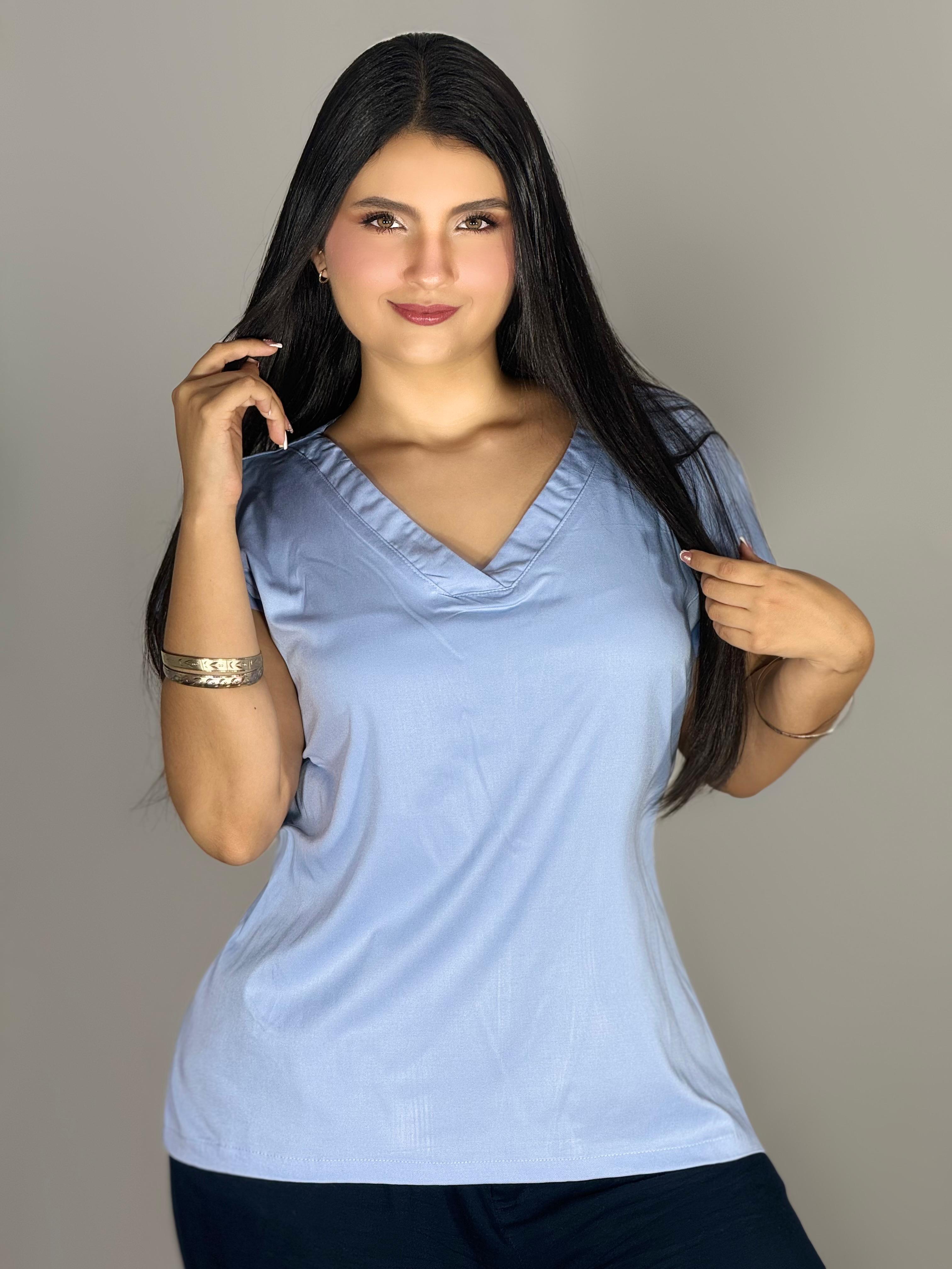 BLUSA MUJER  CON CUELLO EN V 960