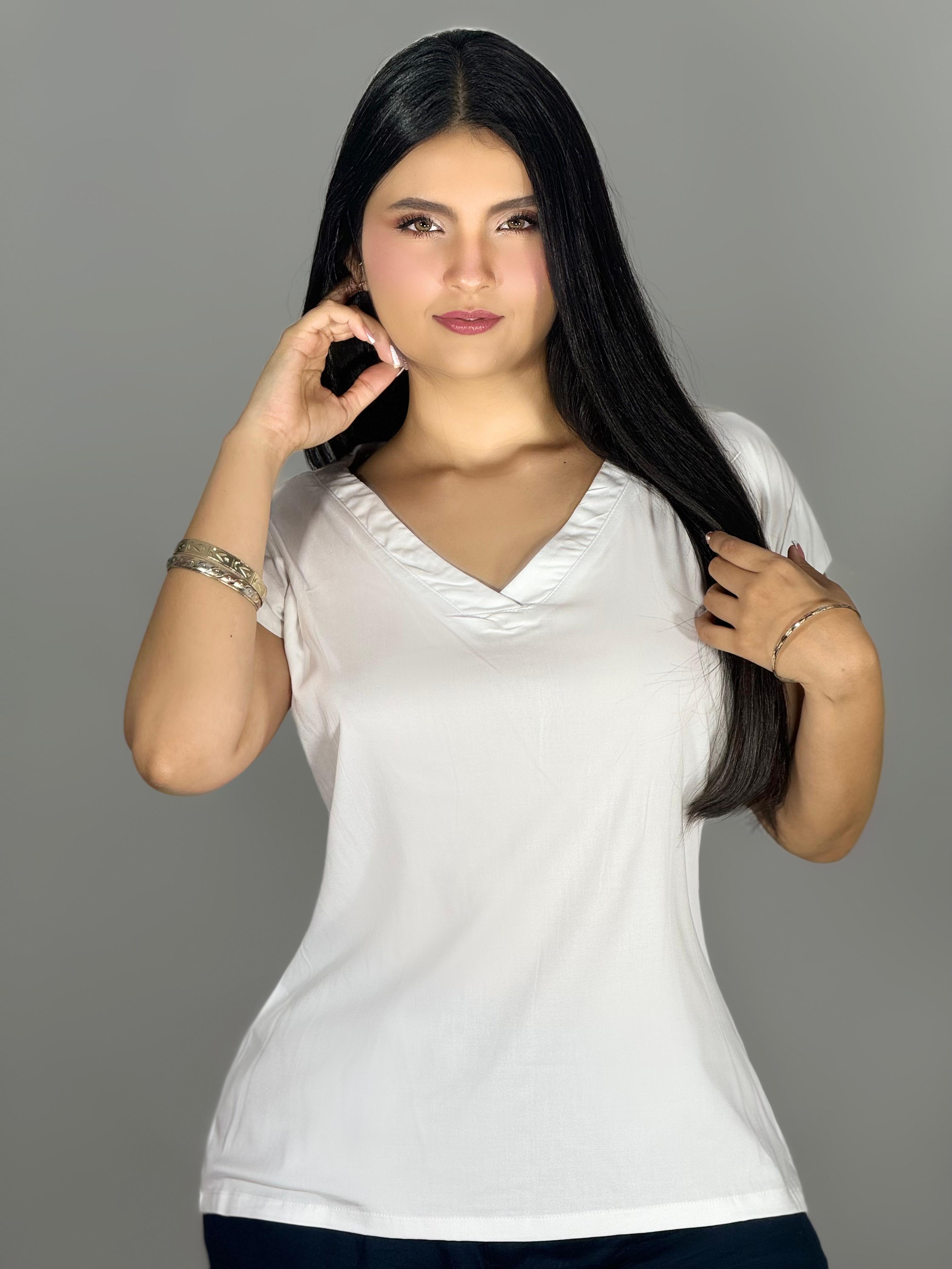 BLUSA MUJER  CON CUELLO EN V 960