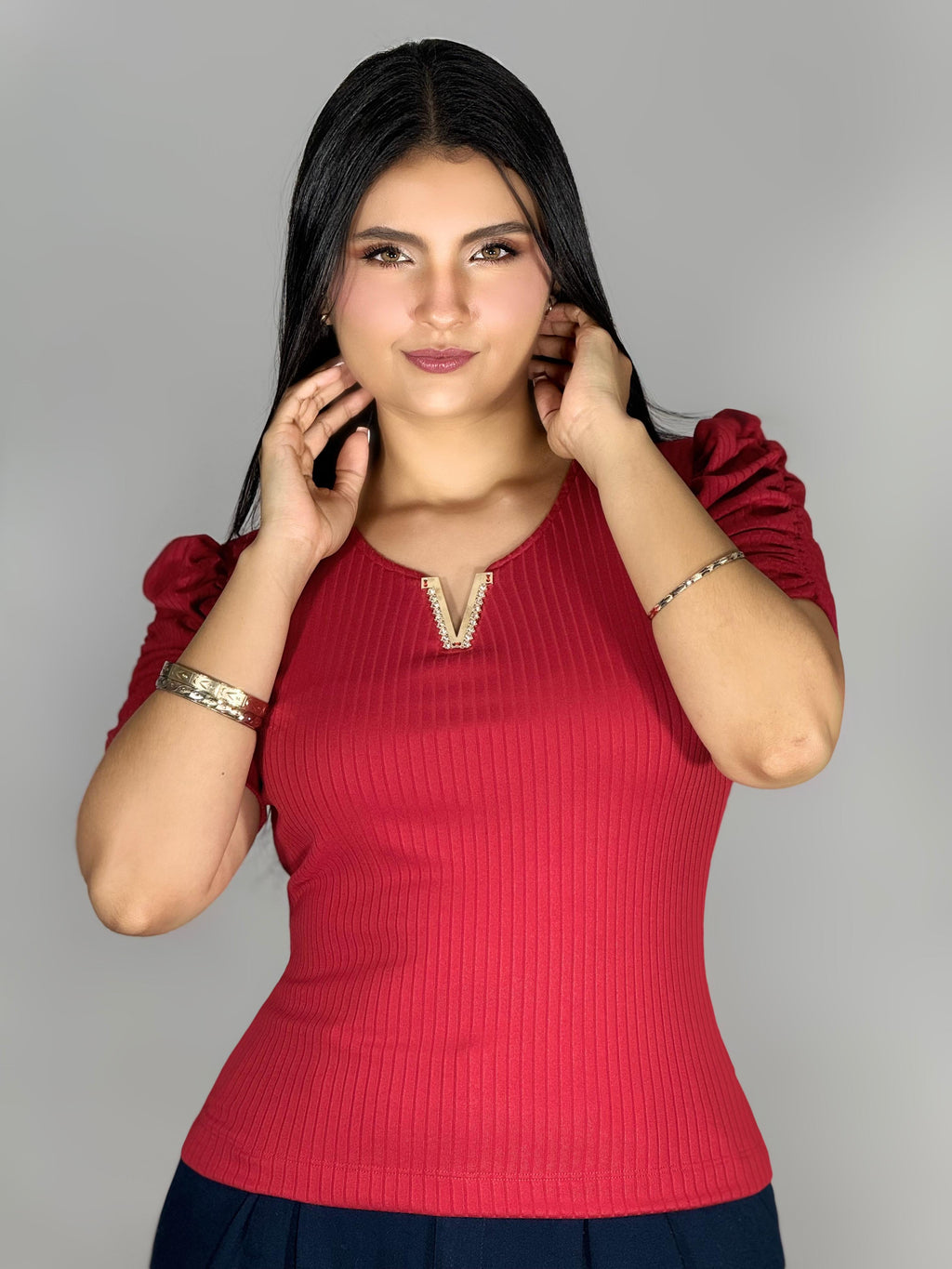 BLUSA RIB ESCOTE  EN V  969