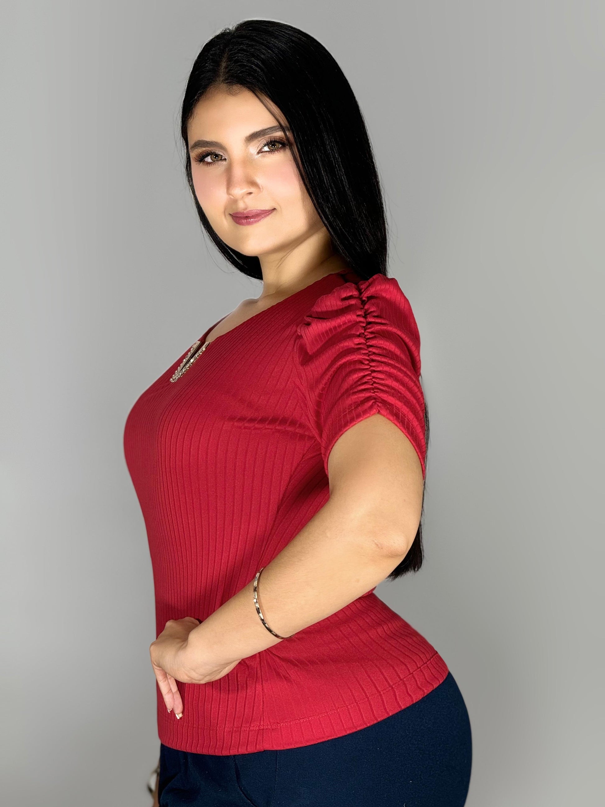 BLUSA RIB ESCOTE  EN V  969
