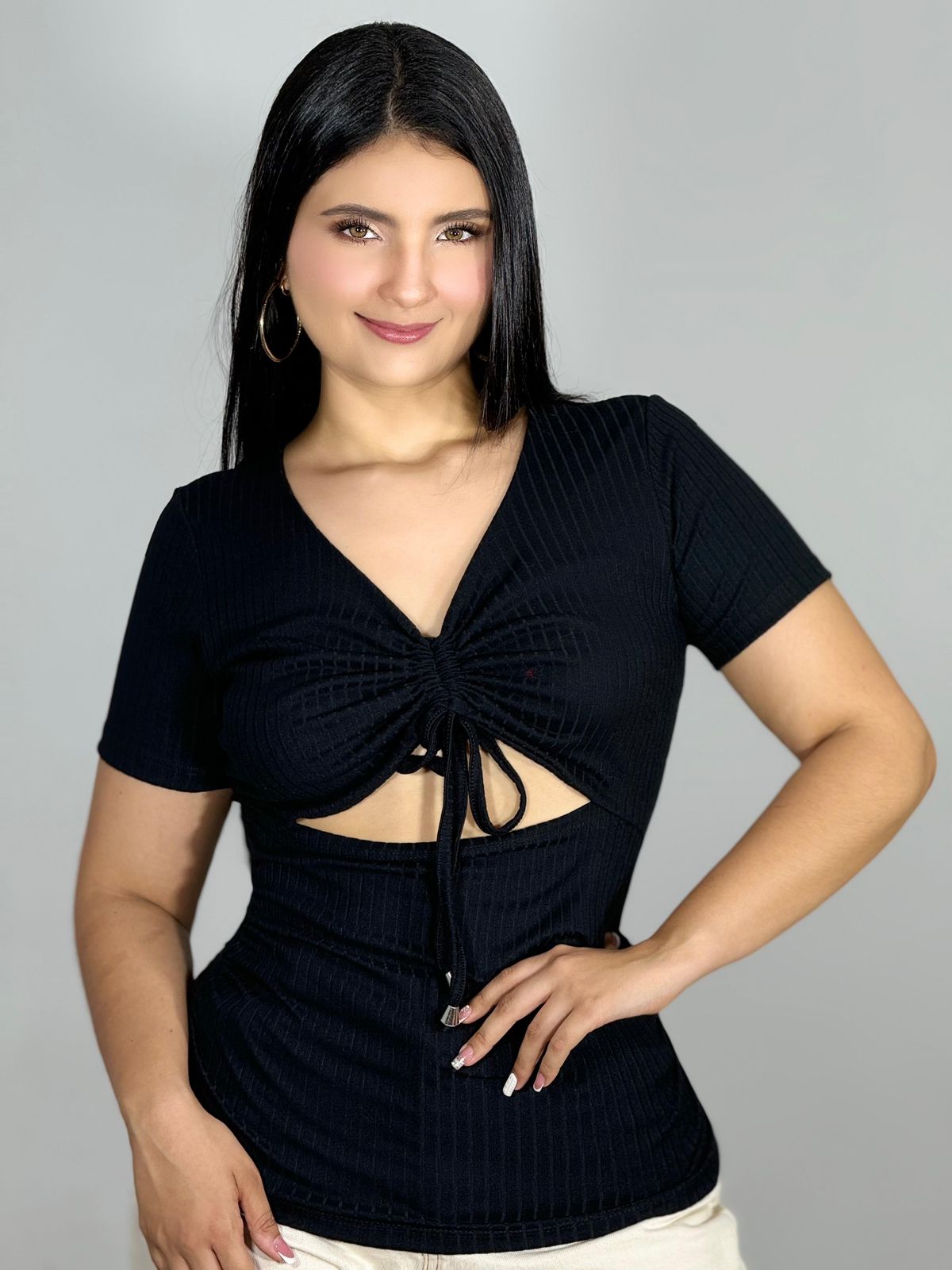 BLUSA RIB ESCOTE CENTRAL 966