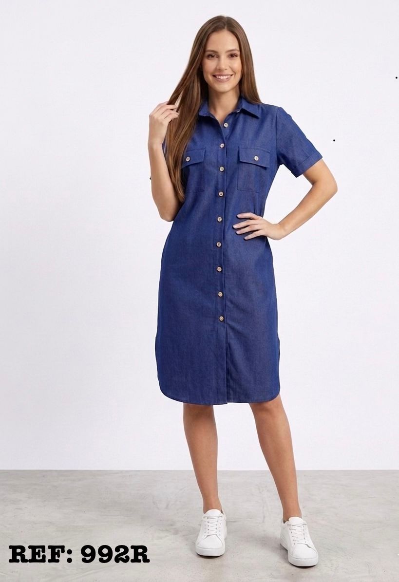 VESTIDO CAMISERO EN CHAMBRAY REF 992R