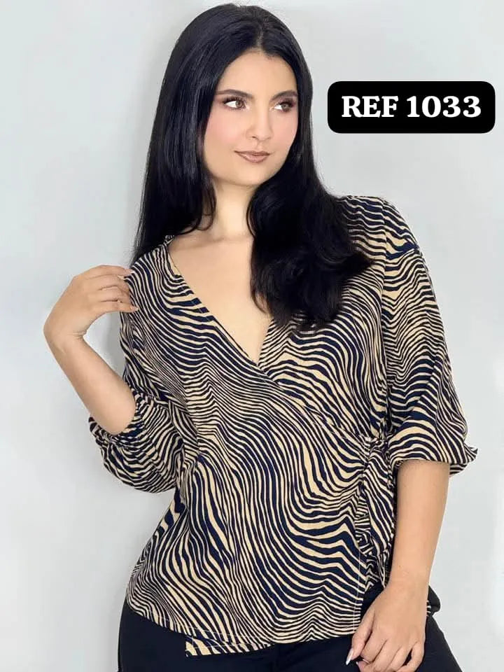 BLUSA CRUZADA ESTAMPADA REF 1033