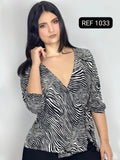 BLUSA CRUZADA ESTAMPADA REF 1033