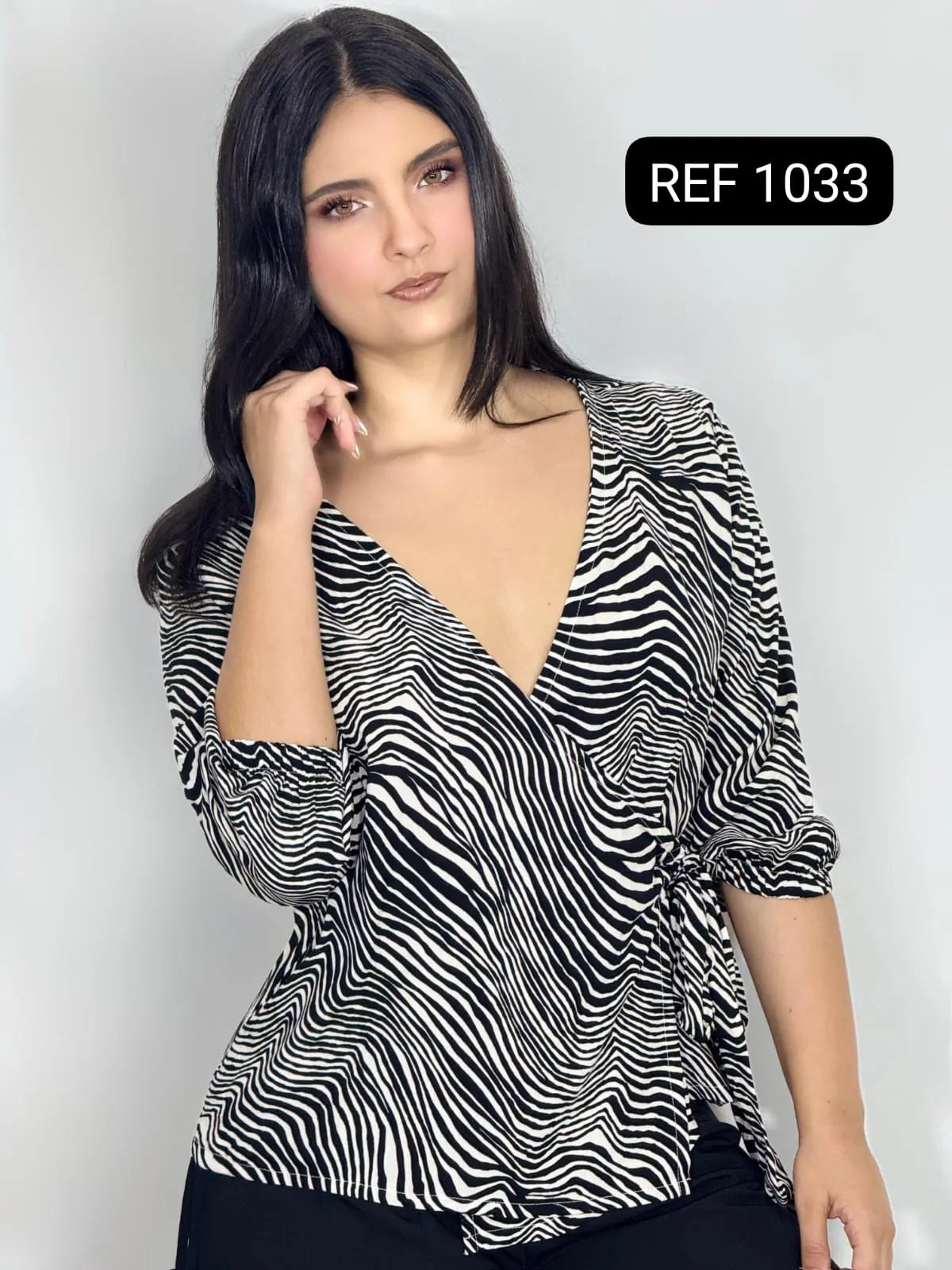 BLUSA CRUZADA ESTAMPADA REF 1033