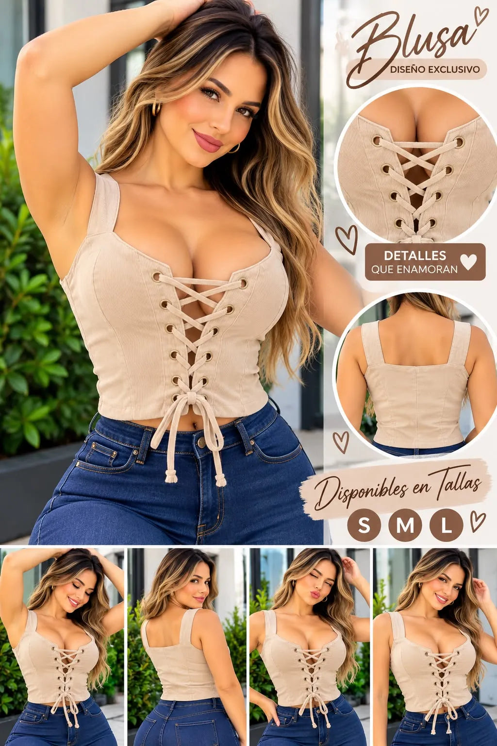 BLUSA DAMA ESTILO CORSET REF 1041