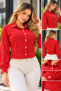 Blusa dama en tela bengalina color  rojo,referencia 738,Rosa Linda