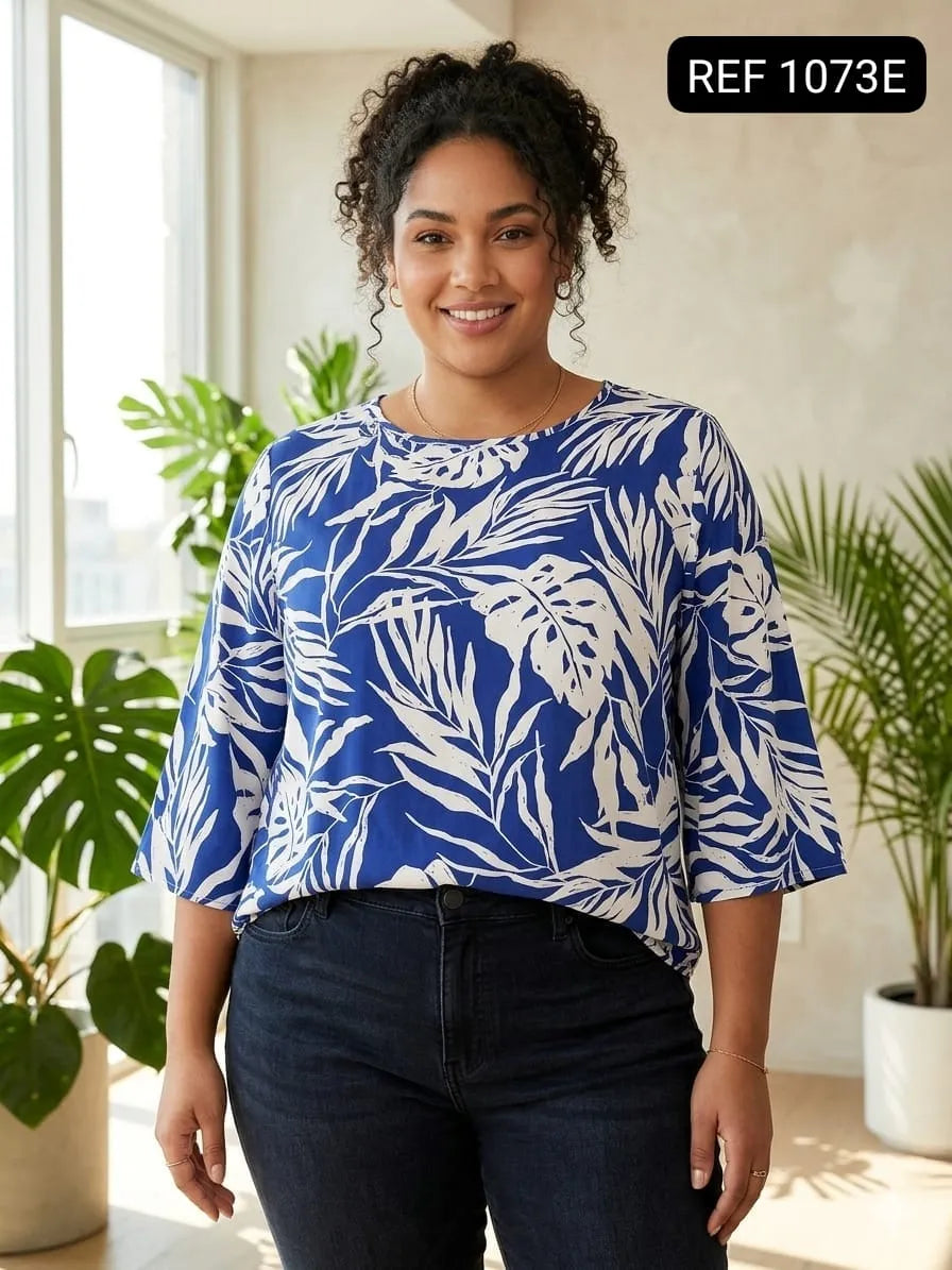 BLUSA HOLGADA CON ESTAMPADO  REF 1073E