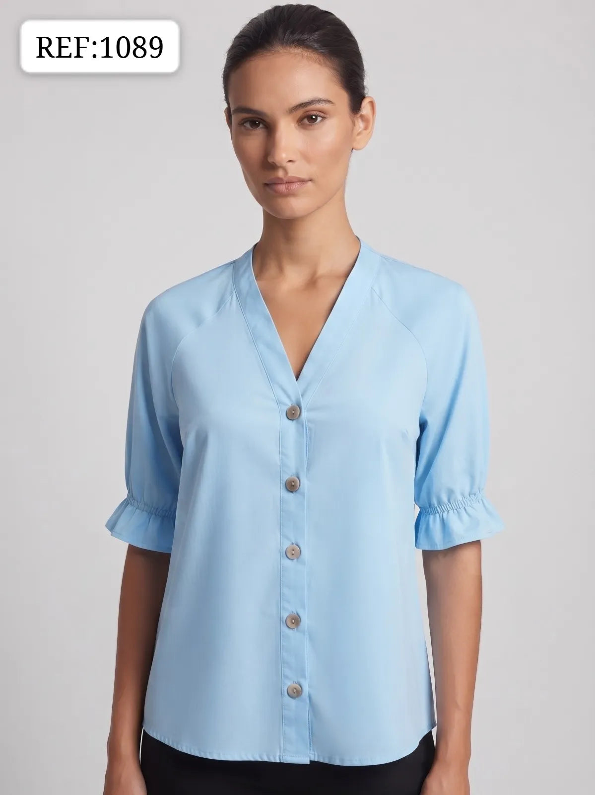 BLUSA DAMA CON MANGA FRUNCIDA REF 1089