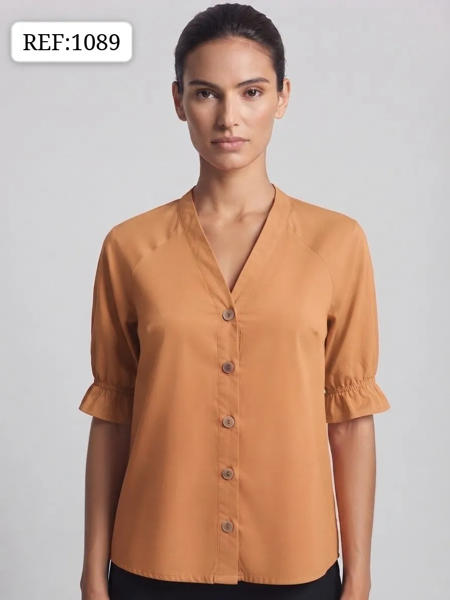 BLUSA DAMA CON MANGA FRUNCIDA REF 1089