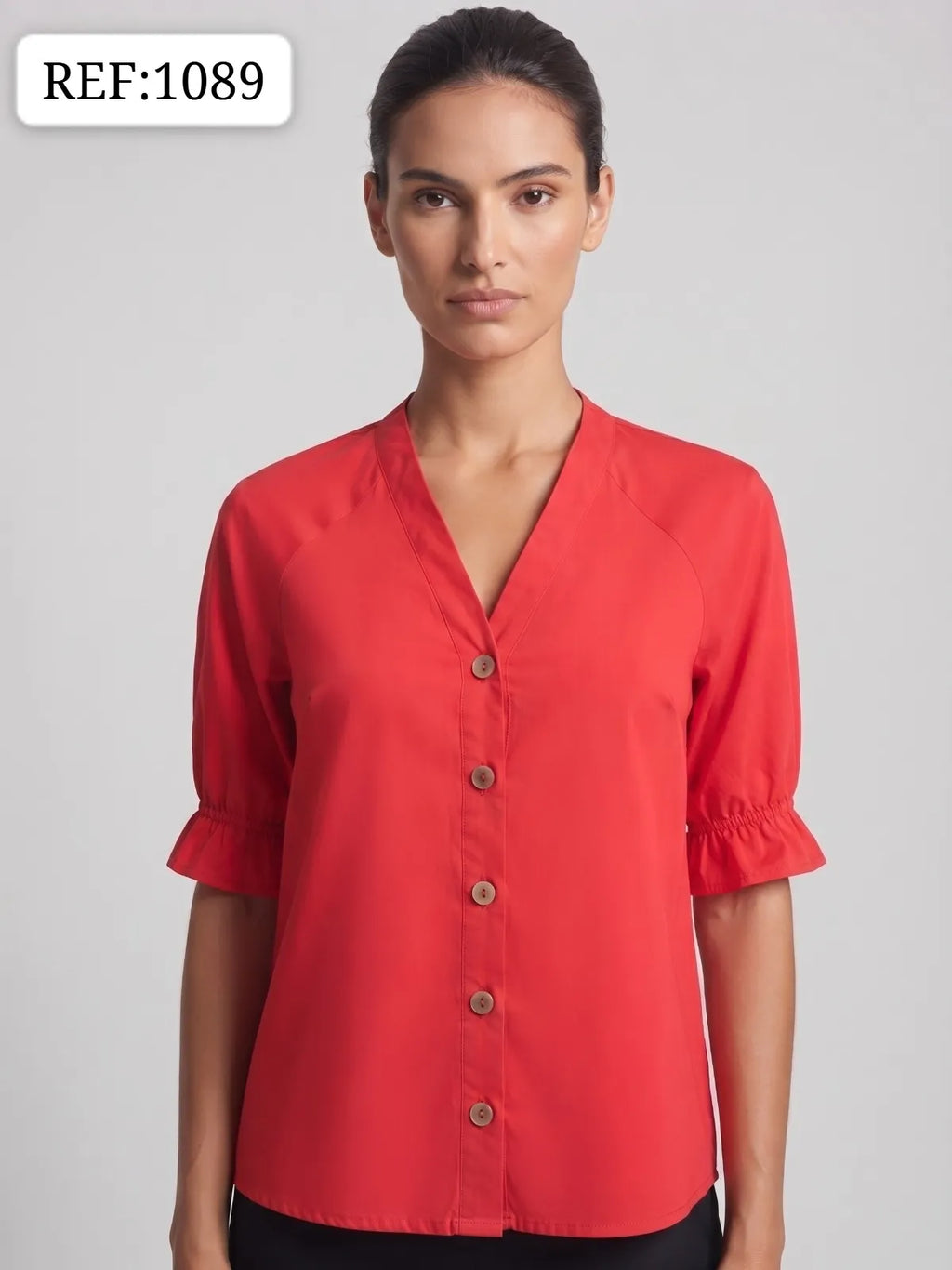BLUSA DAMA CON MANGA FRUNCIDA REF 1089