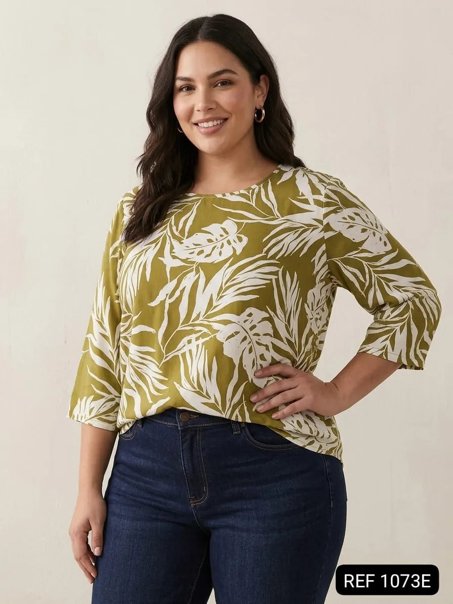 BLUSA HOLGADA CON ESTAMPADO  REF 1073E
