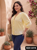 BLUSA BORDADA FLORAL DAMA REF 1078