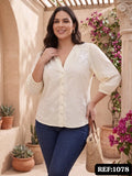 BLUSA BORDADA FLORAL DAMA REF 1078
