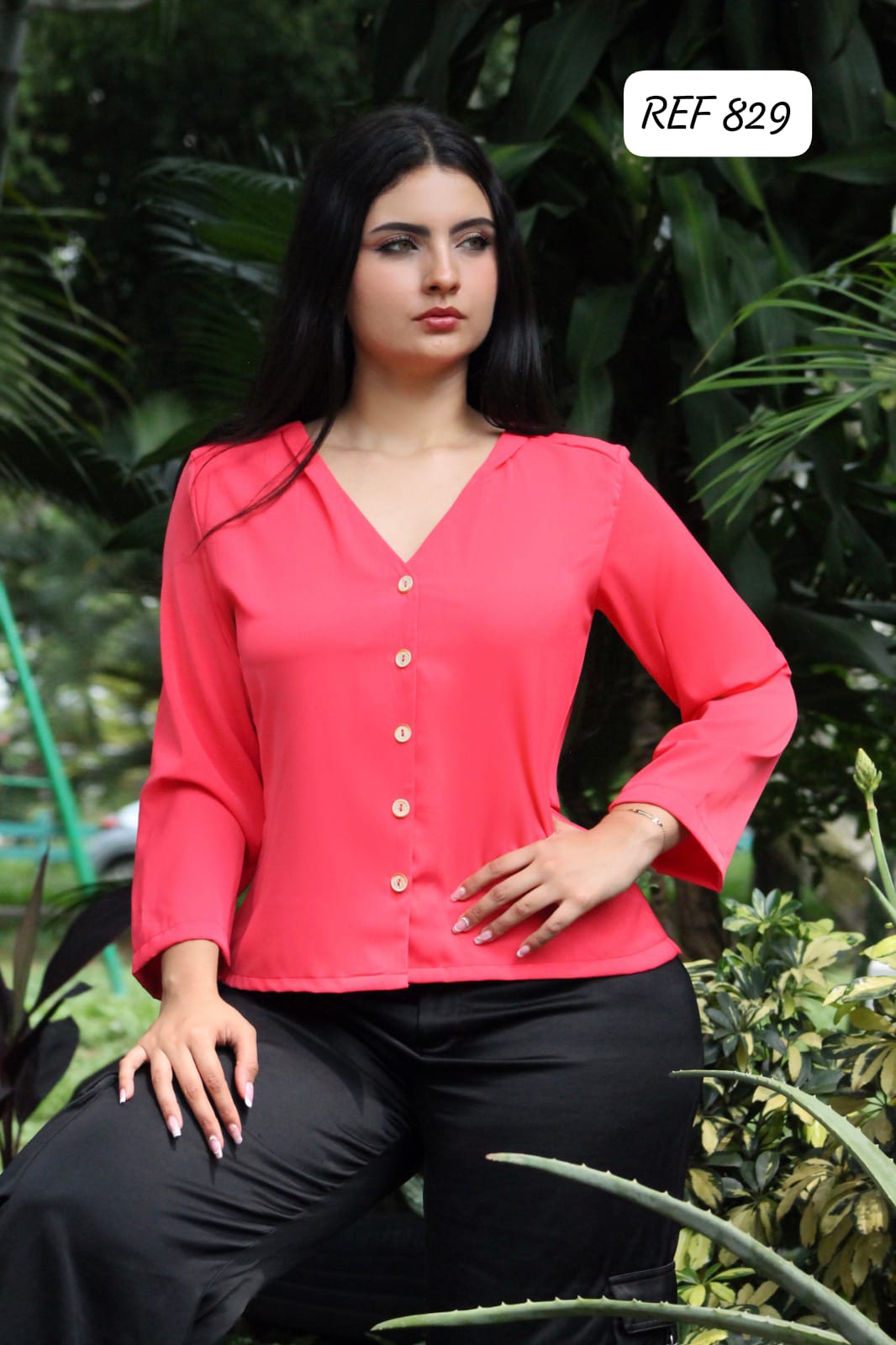 BLUSA MUJER 829 - Blusa Rosa Linda