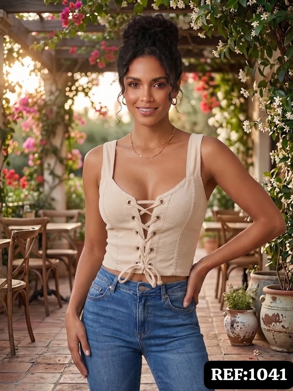 BLUSA DAMA ESTILO CORSET REF 1041