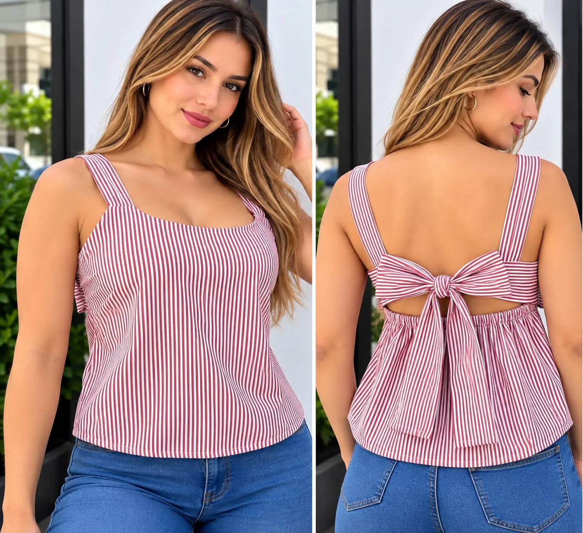 Blusa dama en tela lino color vinotinto, referencia 1097, Rosa Linda