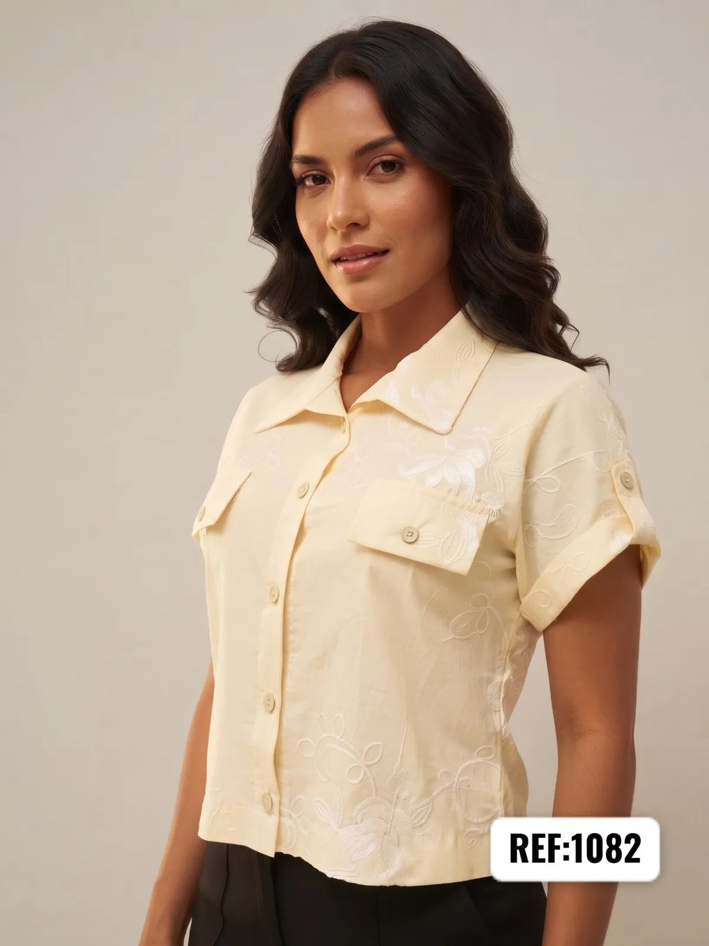 CAMISERA DAMA  BORDADA REF 1082