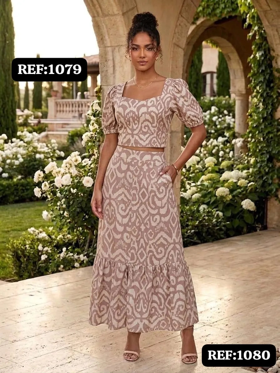 CONJUNTO DAMA ESTAMPADO REF 1079-1080