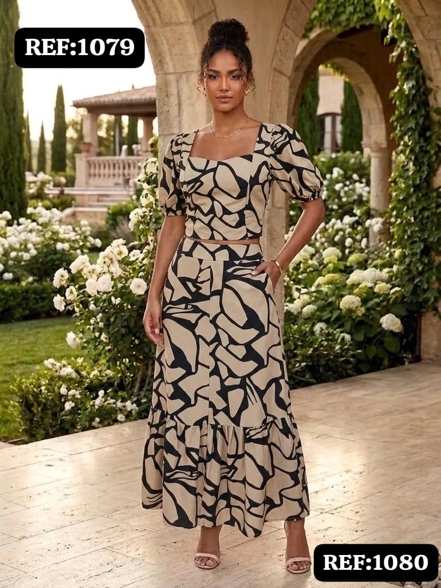 CONJUNTO DAMA ESTAMPADO REF 1079-1080