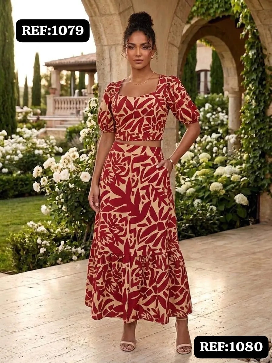 CONJUNTO DAMA ESTAMPADO REF 1079-1080