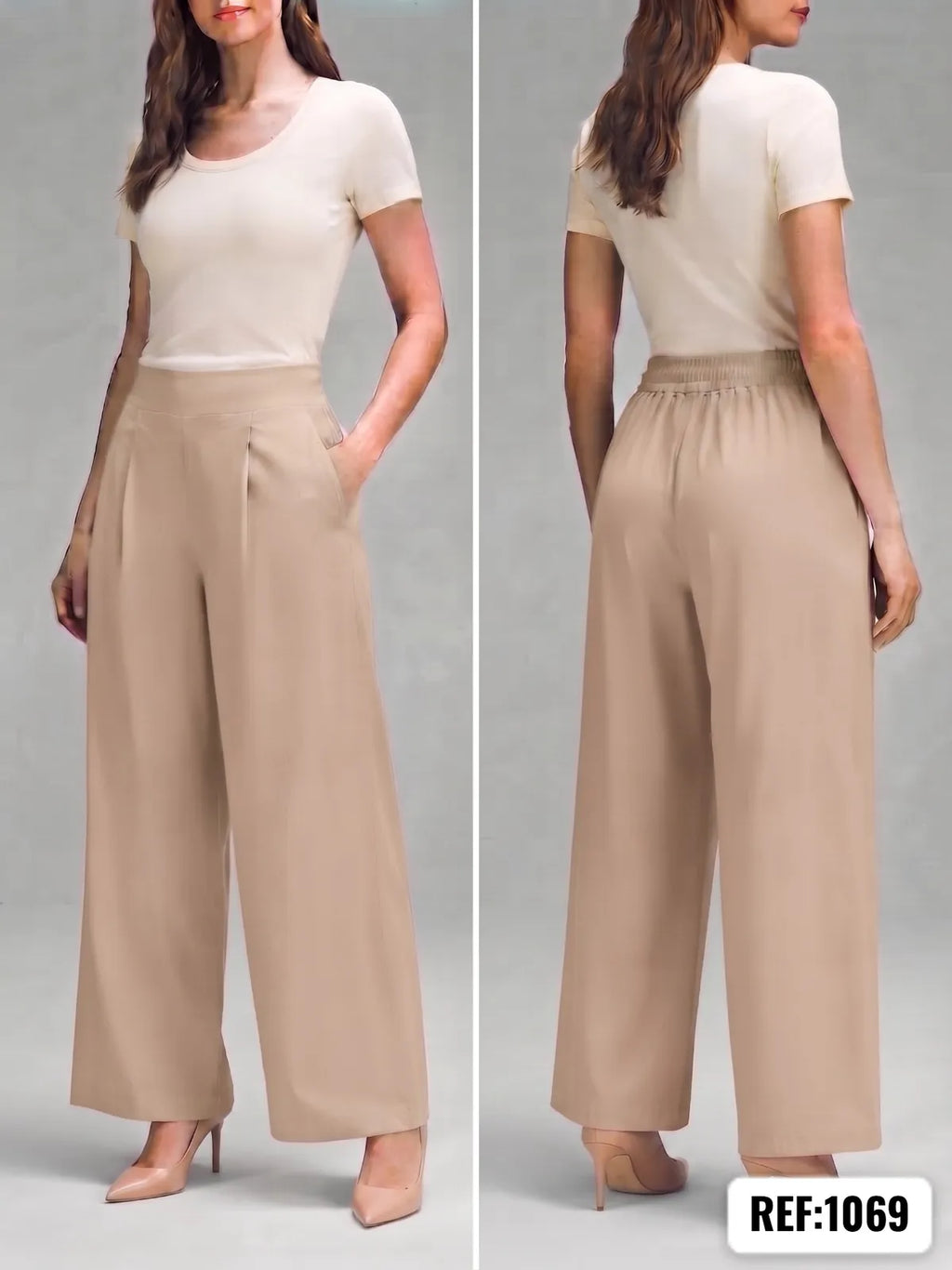 PANTALON AMPLIO  TIRO ALTO DAMA REF 1069