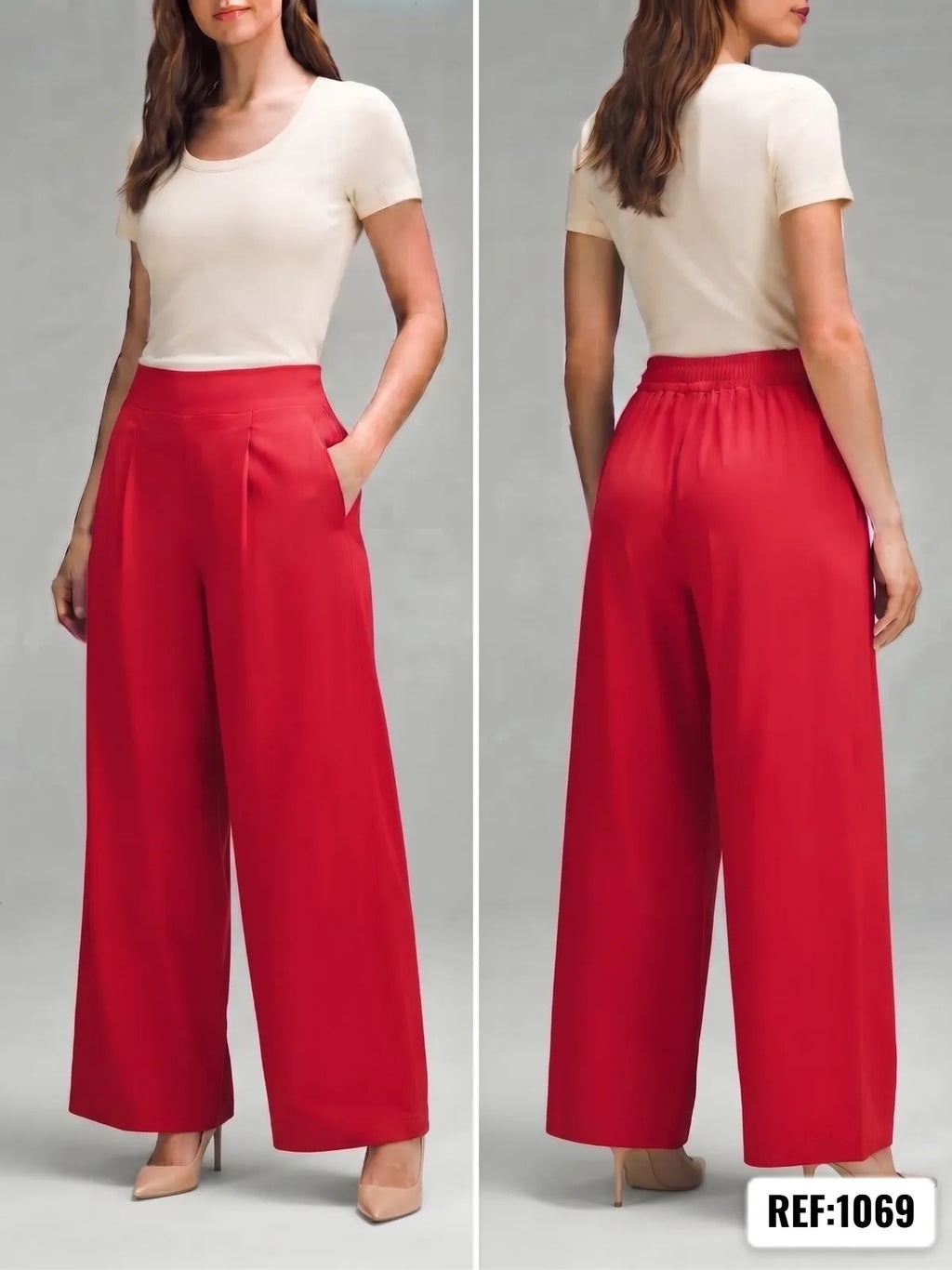 PANTALON AMPLIO  TIRO ALTO DAMA REF 1069