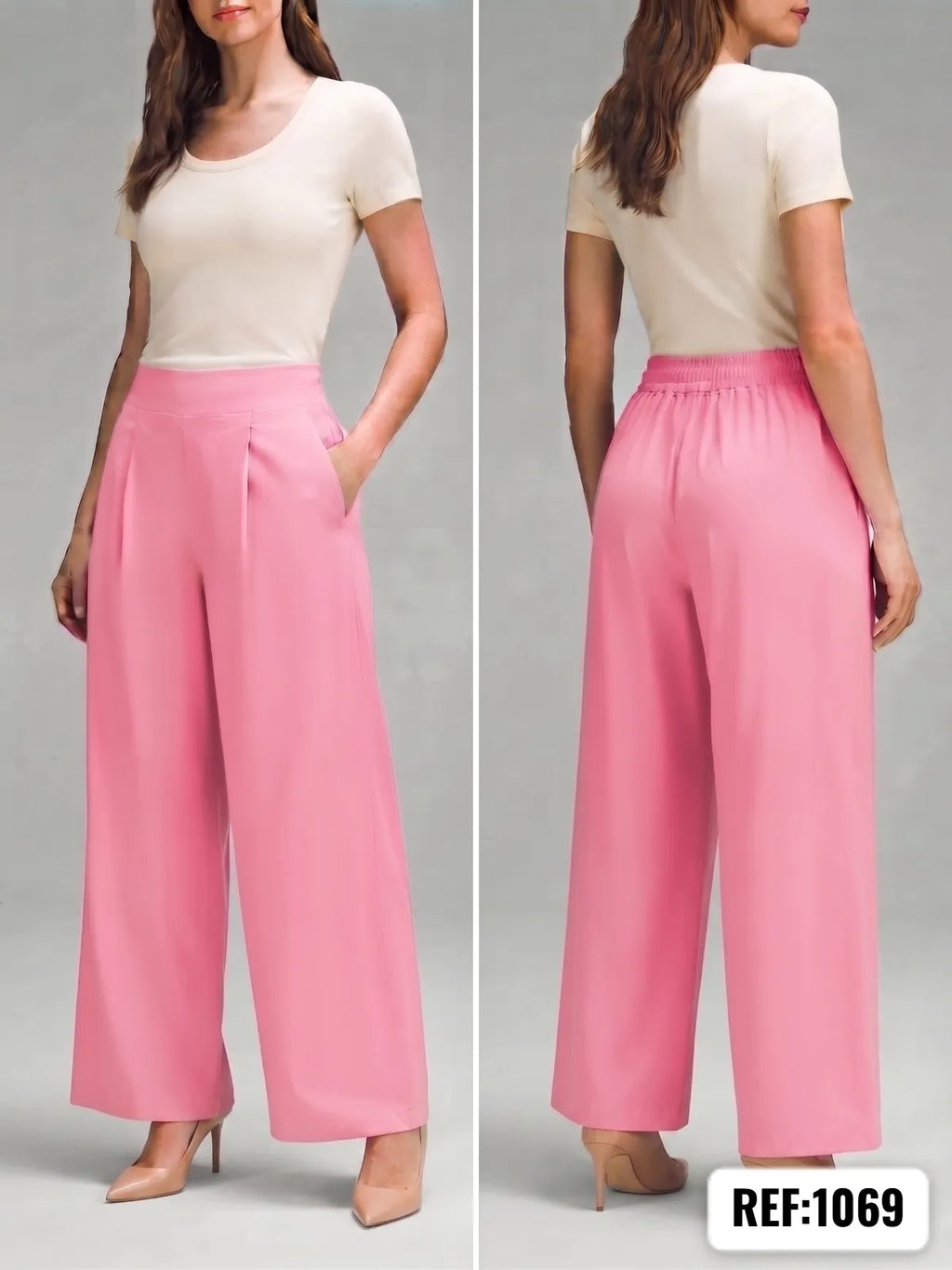 PANTALON AMPLIO  TIRO ALTO DAMA REF 1069
