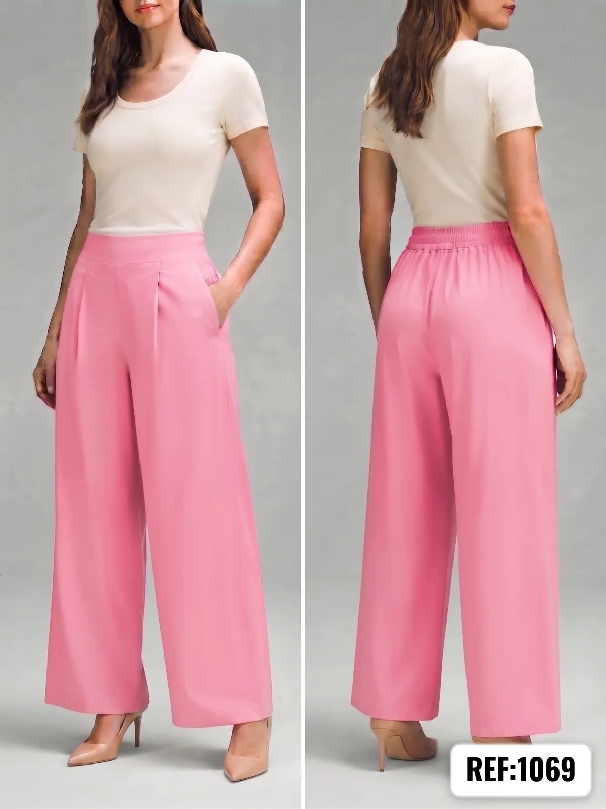 PANTALON AMPLIO  TIRO ALTO DAMA REF 1069