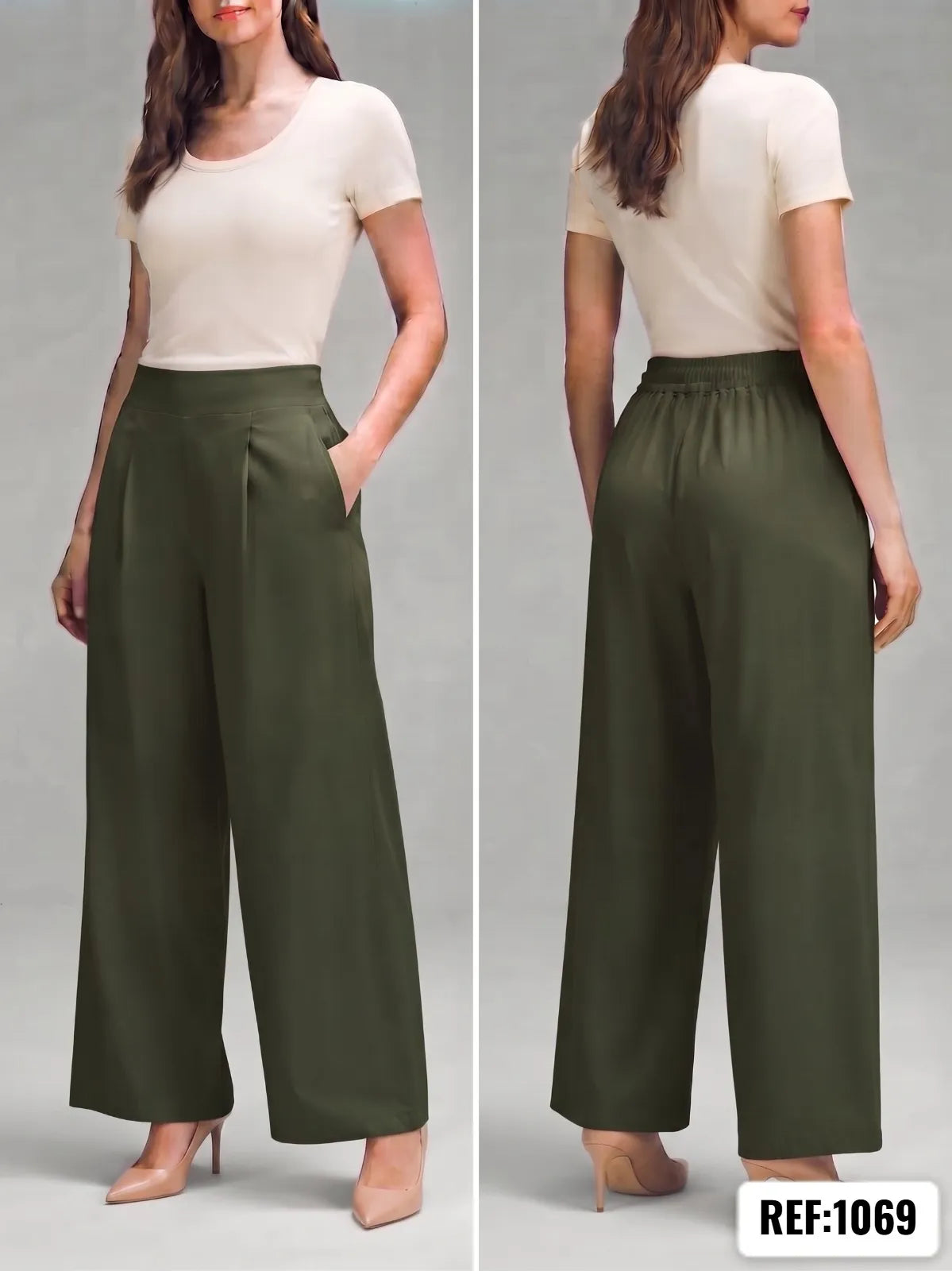 PANTALON AMPLIO  TIRO ALTO DAMA REF 1069