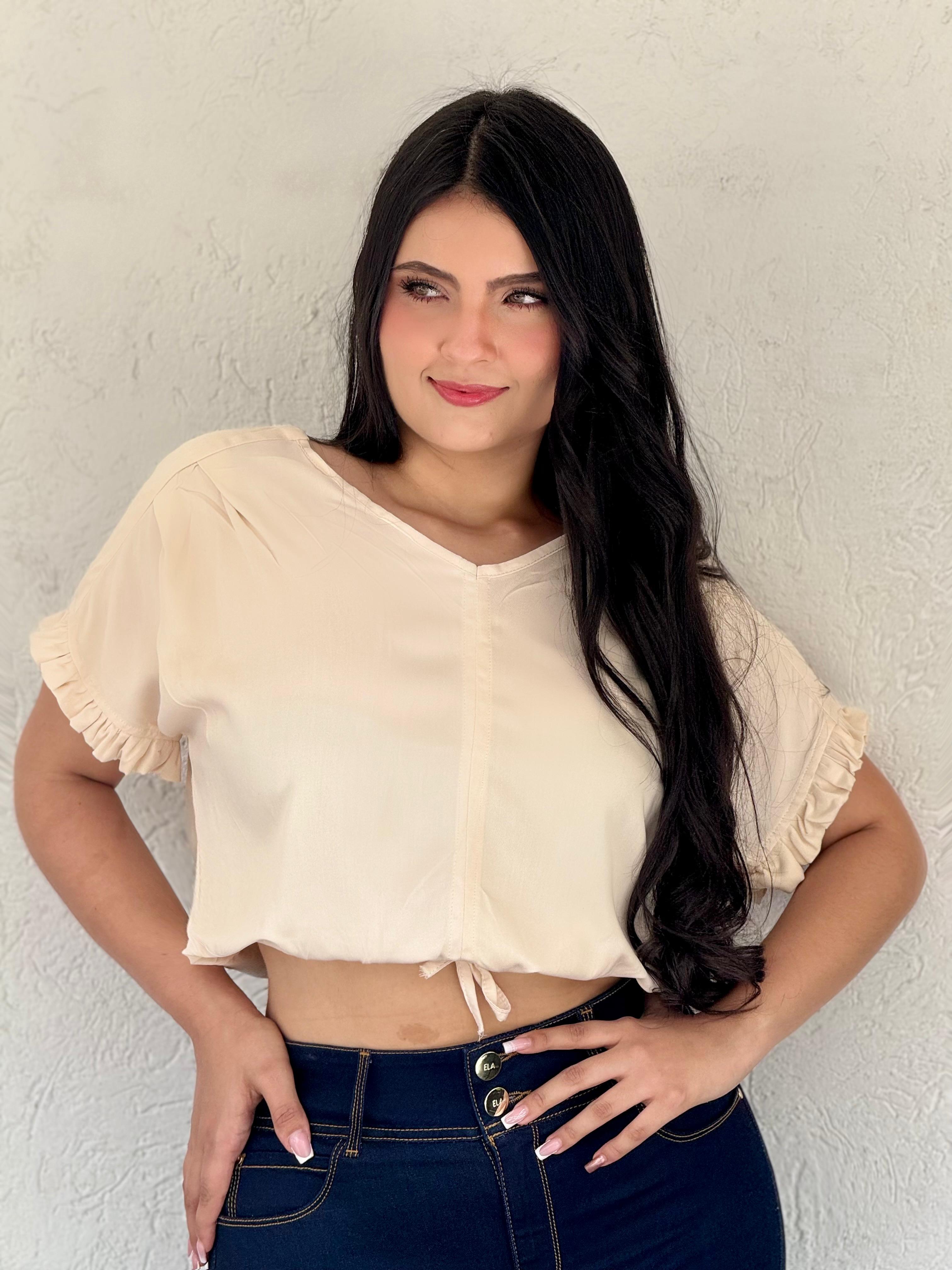 BLUSA CON DETALLE EN MANGAS 883R