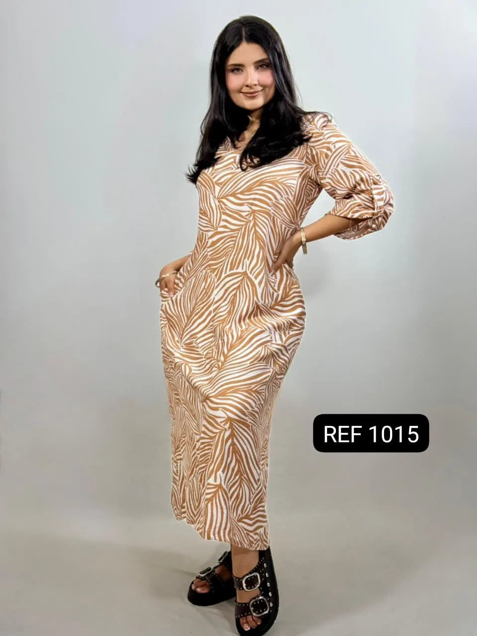VESTIDO TUNICA ESTAMPADO CON BOLSILLO REF 1015