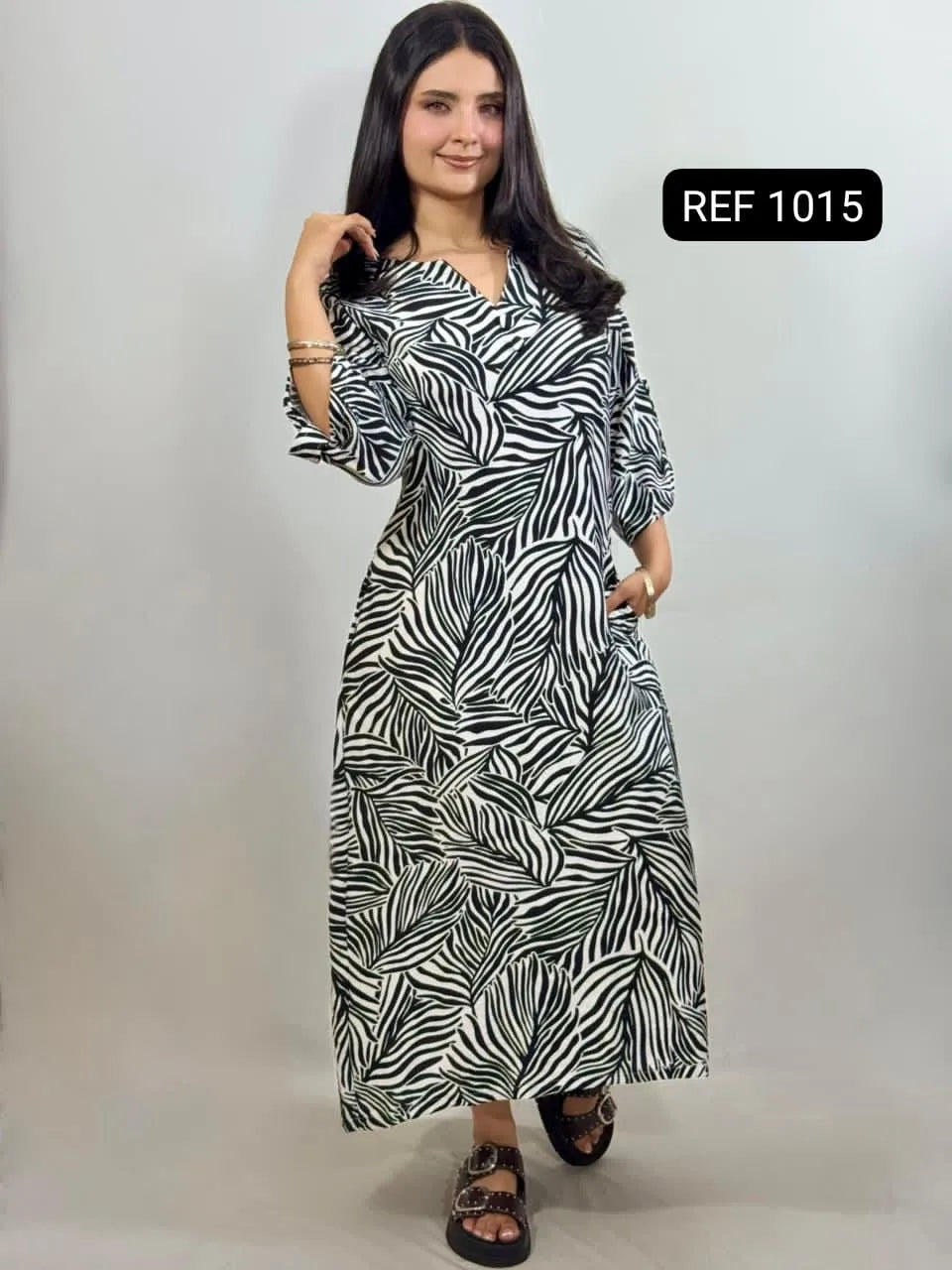 VESTIDO TUNICA ESTAMPADO CON BOLSILLO REF 1015