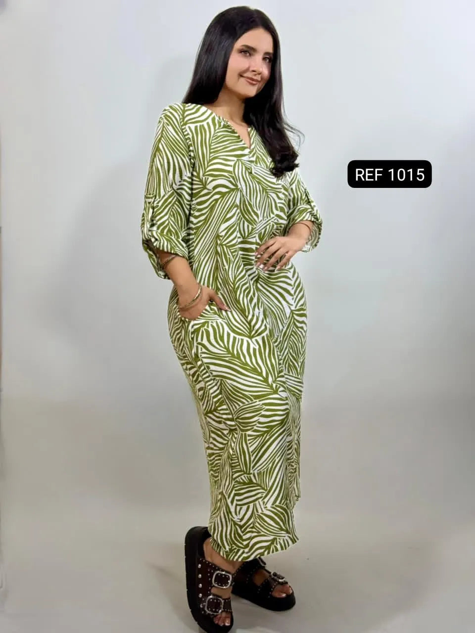 VESTIDO TUNICA ESTAMPADO CON BOLSILLO REF 1015
